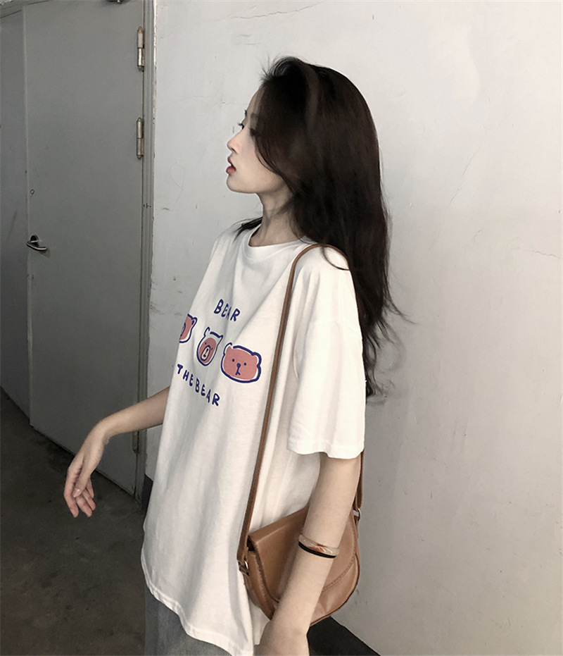 夏季新款短袖t恤女宽松韩版ins女装百搭卡通印花内搭半袖上衣详情13