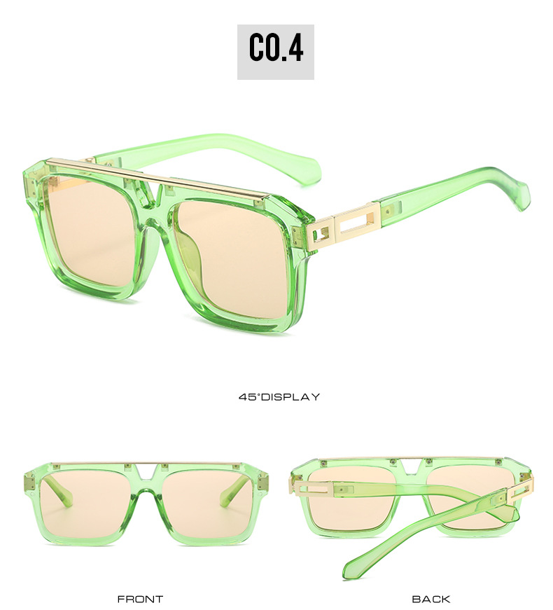 2023新款复古双梁太阳镜男款 欧美时尚方框百搭金属潮流墨镜女款UV400防紫外线跨境热销太阳镜详情10