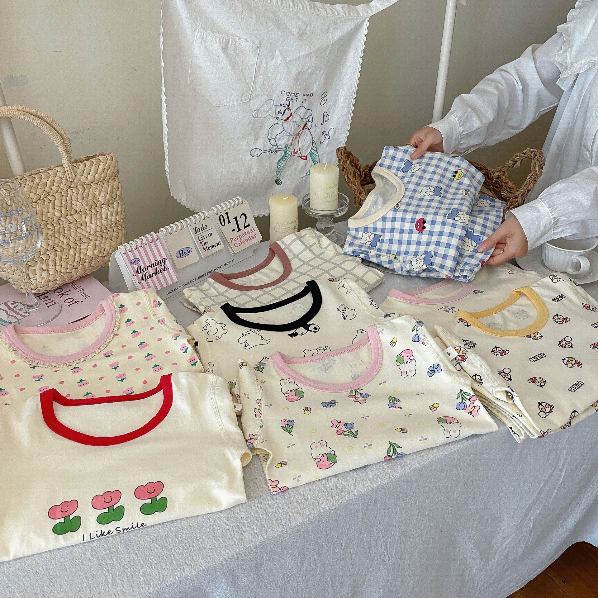 A类纯棉男女童宝宝秋季家居服内衣套装韩版无感印花睡衣秋衣秋裤详情26