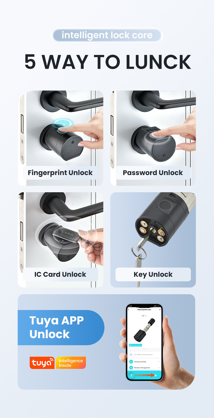 Cross-border smart lock core, graffiti all Bluetooth fingerprint password lock, indoor office apartment adjustable smart door lock pic 4