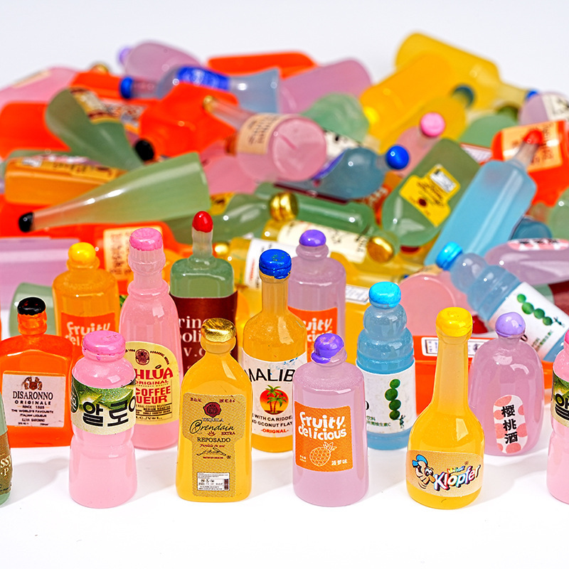 抖音迷你仿真小酒瓶树脂卡通立体小瓶子饰品配件食玩diy材料摆件详情6