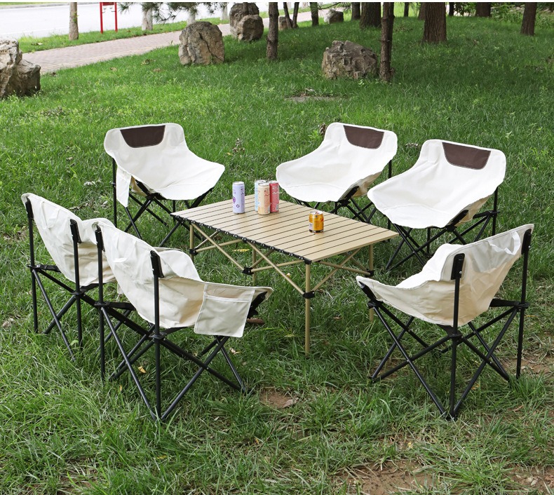 折叠椅露营户外折叠椅便携式超轻钓鱼椅子野餐装备夜市摆摊月亮椅详情25