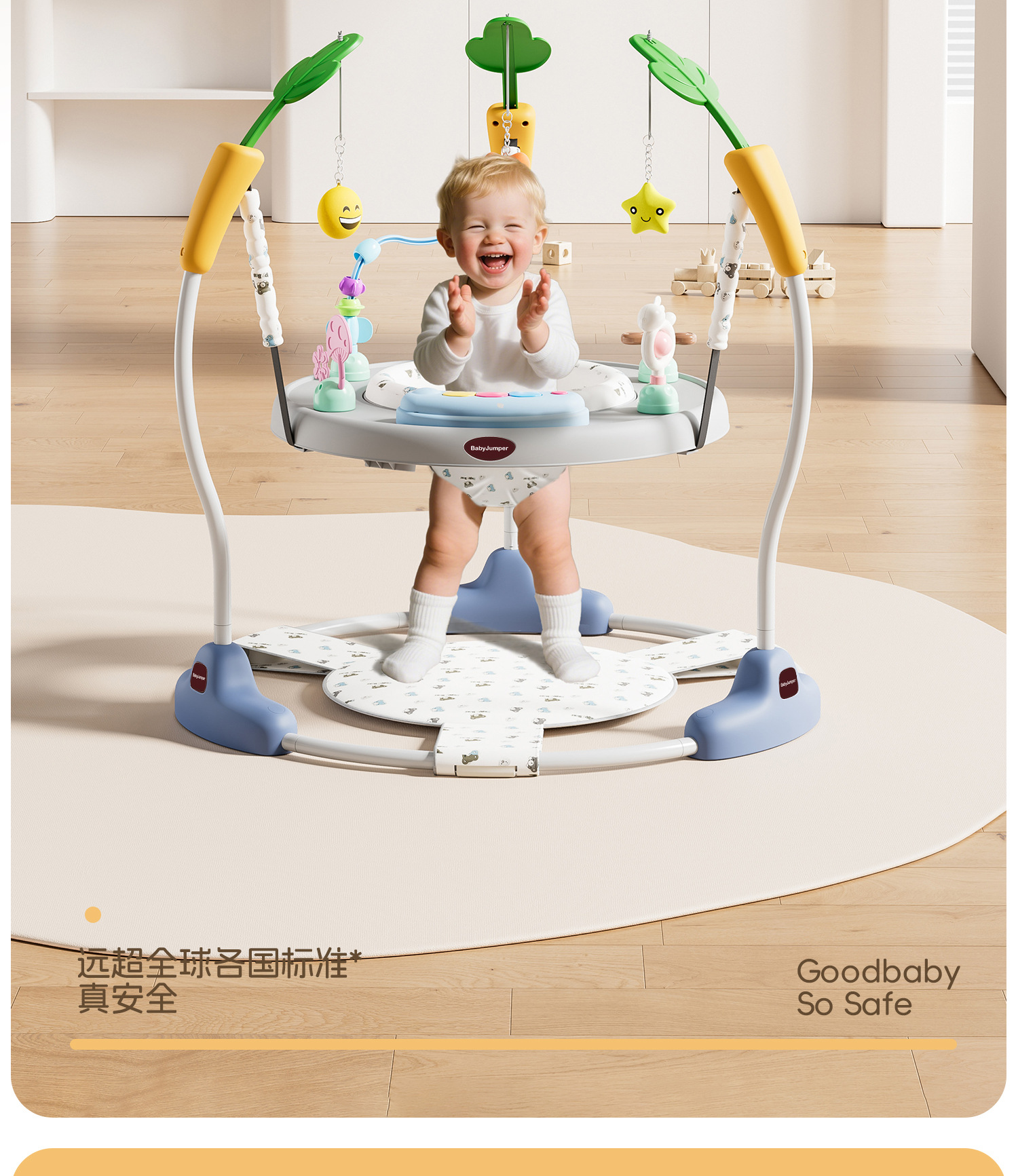 婴儿多功能跳跳椅宝宝音乐灯光蹦跳椅儿童健身架秋千椅早教玩具桌详情4