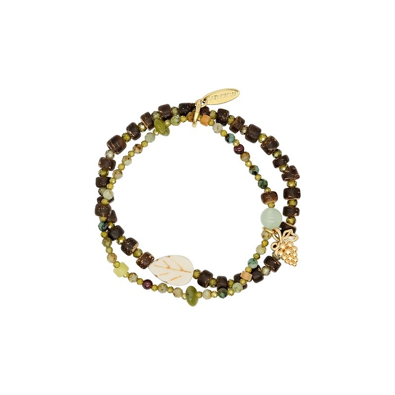 ins椰风葡萄手串多层叠戴天然石串珠双层手链女葡萄园浪漫仲夏夜详情5