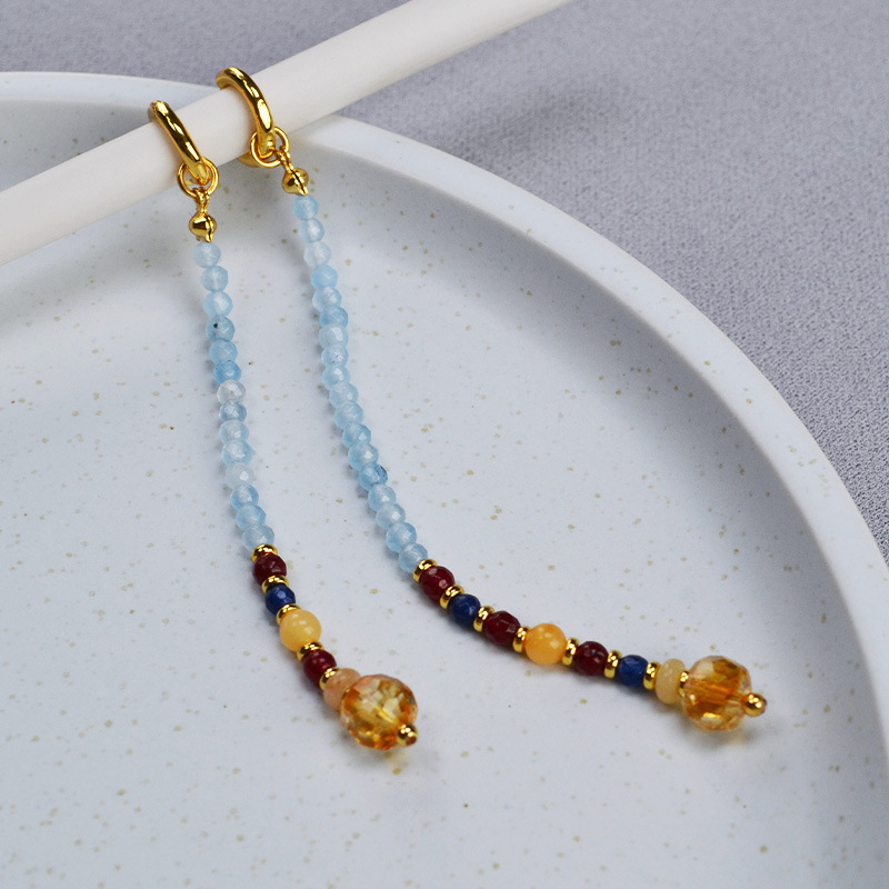 设计师原创中国风小众复古真石串珠流苏可拆卸一款多戴项链毛衣链详情11