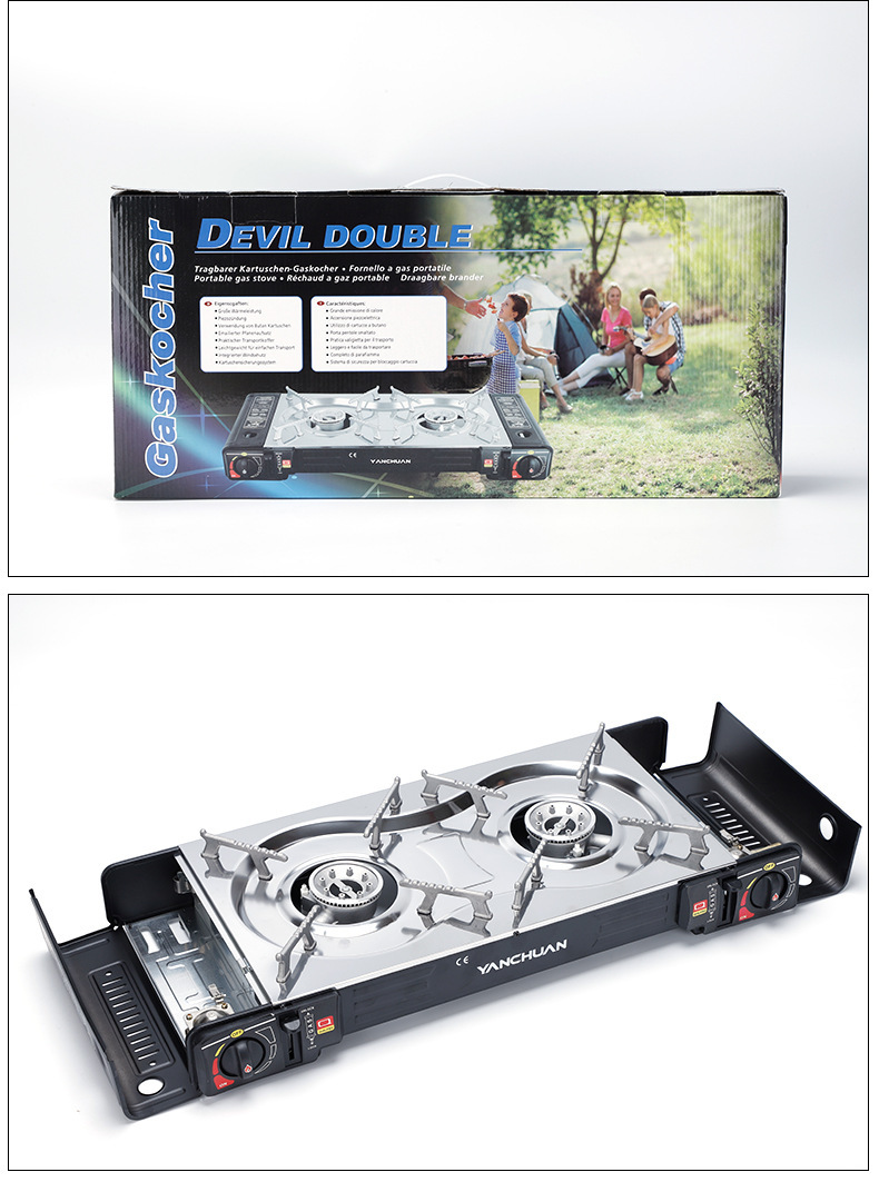 双灶卡式炉双用多功能便携户外运动野外生存韩式烧烤肉神器详情18