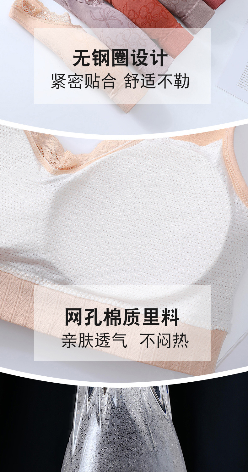 妈妈内衣无钢圈文胸女士薄款背心式胸罩中老年运动内衣加大码胸罩详情6