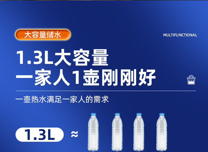 车载烧水壶12V24V汽车热水壶1300ML双层不锈钢快速加热车载电饭煲详情4