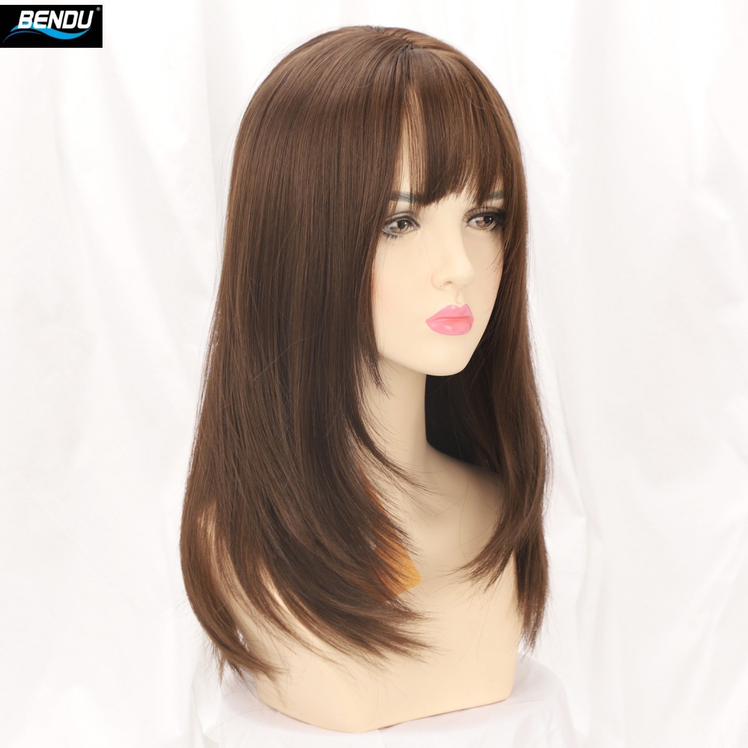 假发女长发自然全头套黑长直长直发自然空气刘海头套式网红中长发详情5