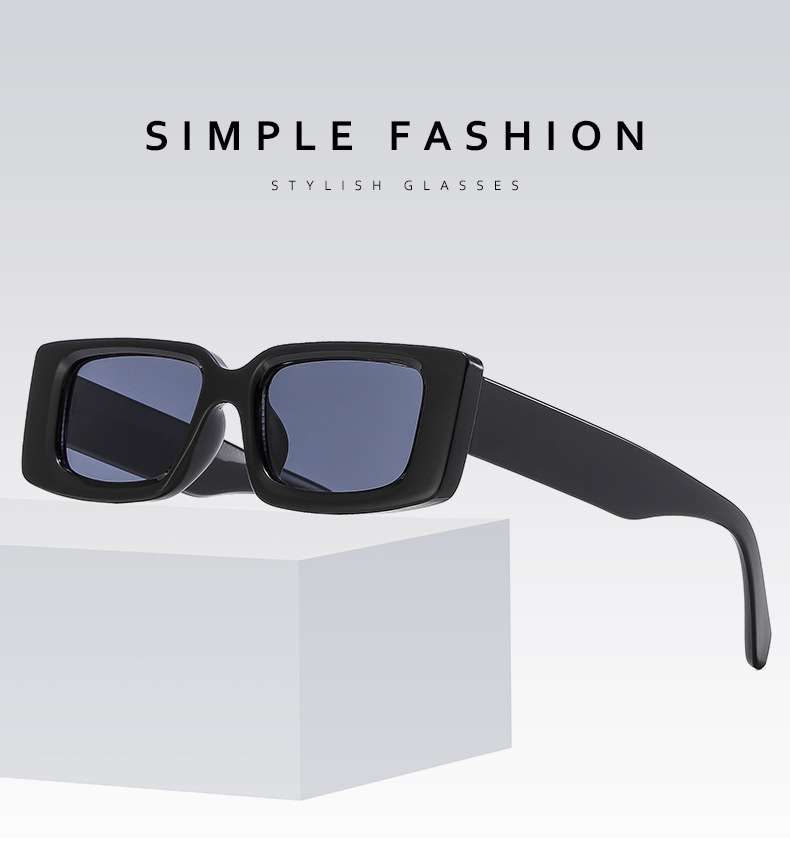 Square narrow-framed sunglasses for women with a high-end feel, new Instagram trendy sunglasses, millennium hot girl photo glasses, cross-border pic 2