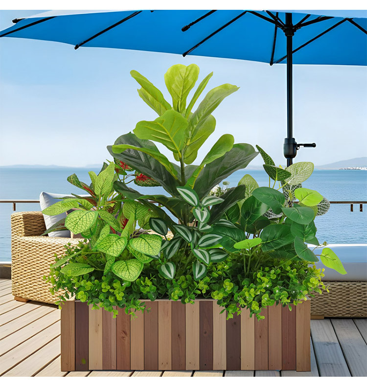 Artificial green plant landscaping combination, tropical plant partition, flower trough and flower box arrangement, bionic artificial flower indoor landscape decoration pic 4