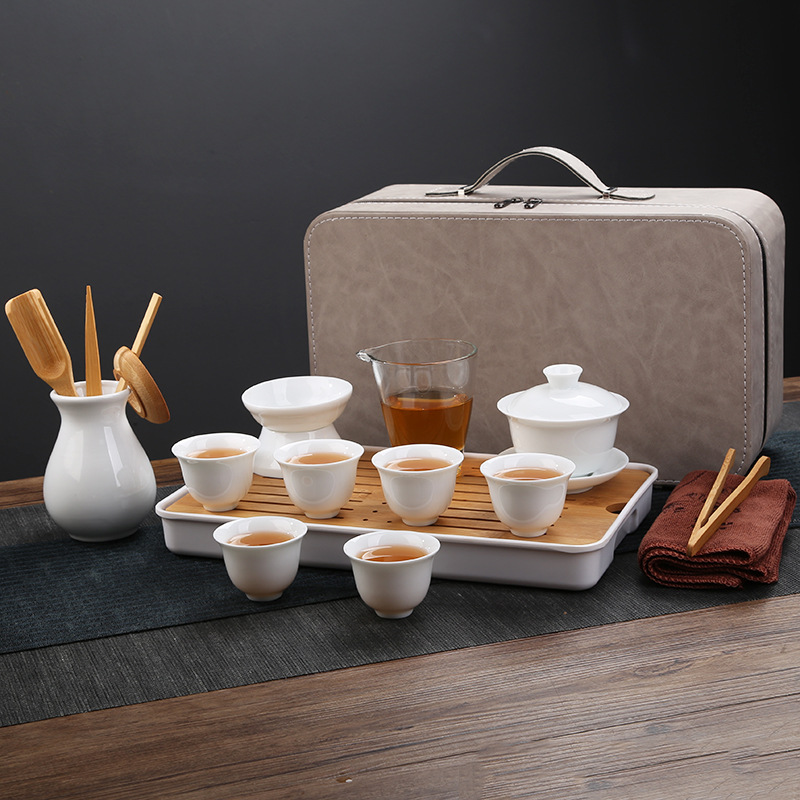 Teaching and training tea art tea set, Japanese portable travel kung fu tea set, business home, company gift logo pic 6