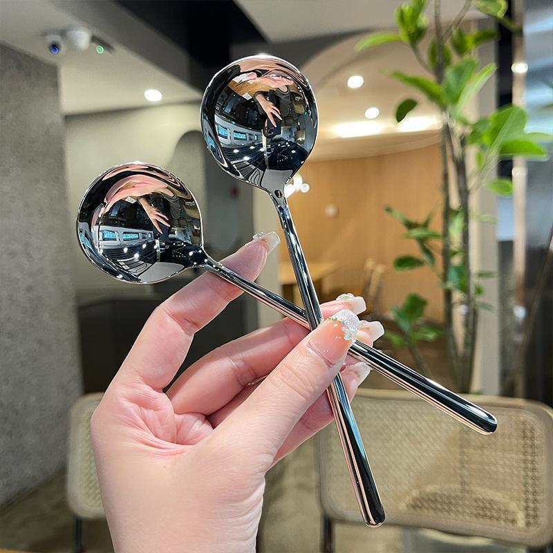 304不锈钢勺子高颜值餐具长柄汤勺家用雪糕电饭锅甜品拌饭调羹详情3