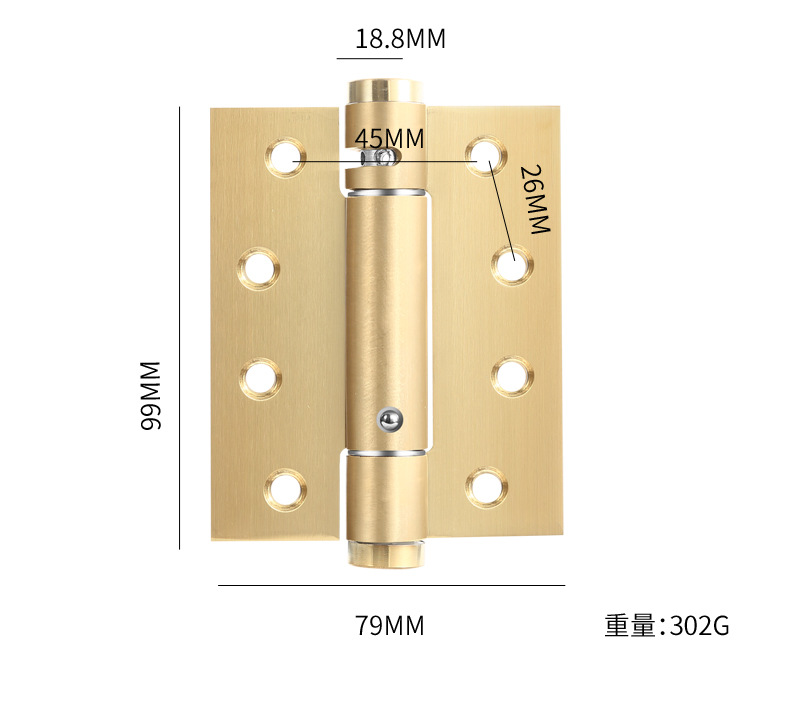 不锈钢液压缓冲合页 隐形木门房门90度定位阻尼弹簧平开合页铰链详情15