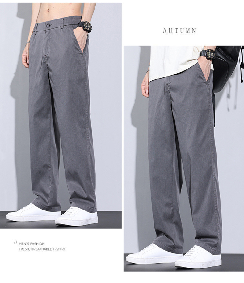 啄木鸟冰丝休闲裤子男士夏季薄款潮牌宽松天丝柔软牛仔五分长裤详情33