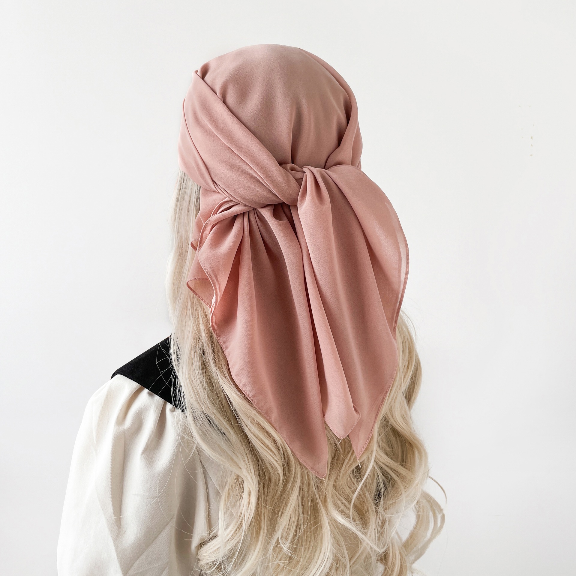 Pañuelo de seda monocolor de verano 90 gasa perla pañuelo de color sólido malay hijab asia sudoriental pañuelo de mujer cubierta hui pic 13