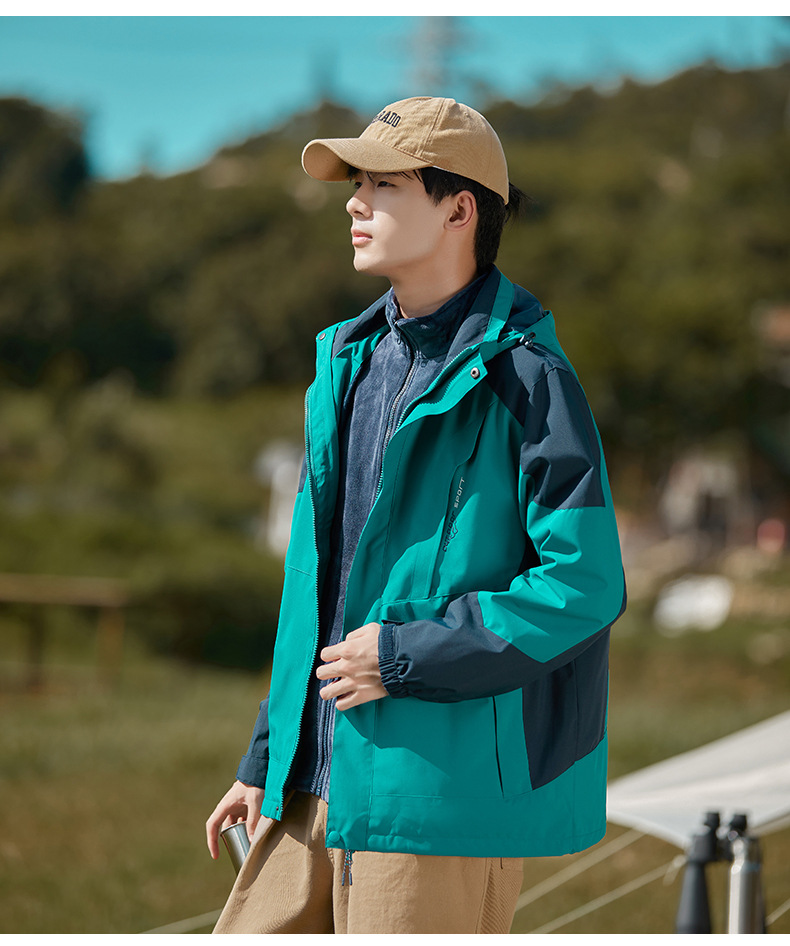 山系冲锋衣三合一男款防风防水加厚登山服女外套可拆卸工作服定制详情30