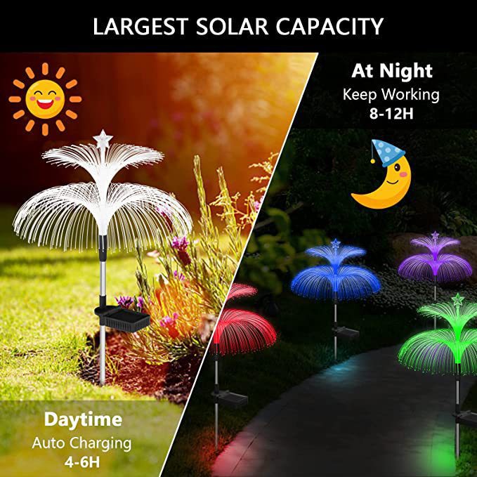 Amazon solar jellyfish light, outdoor waterproof garden light, garden lawn light, decorative landscape ground insert ambient light pic 20