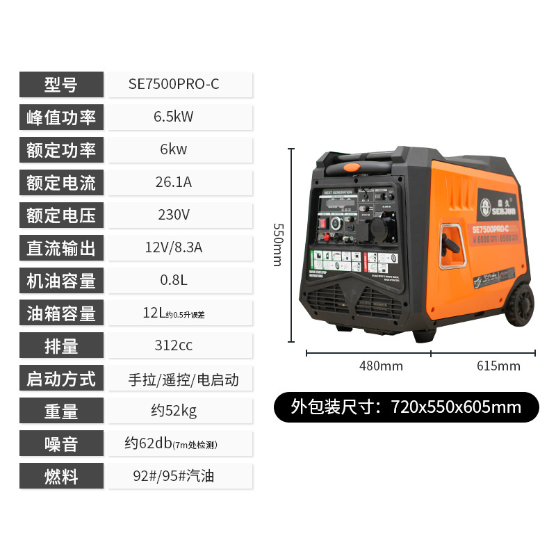 森久汽油发电机家用微型220v静音变频3kw房车户外手提露营便携式详情23