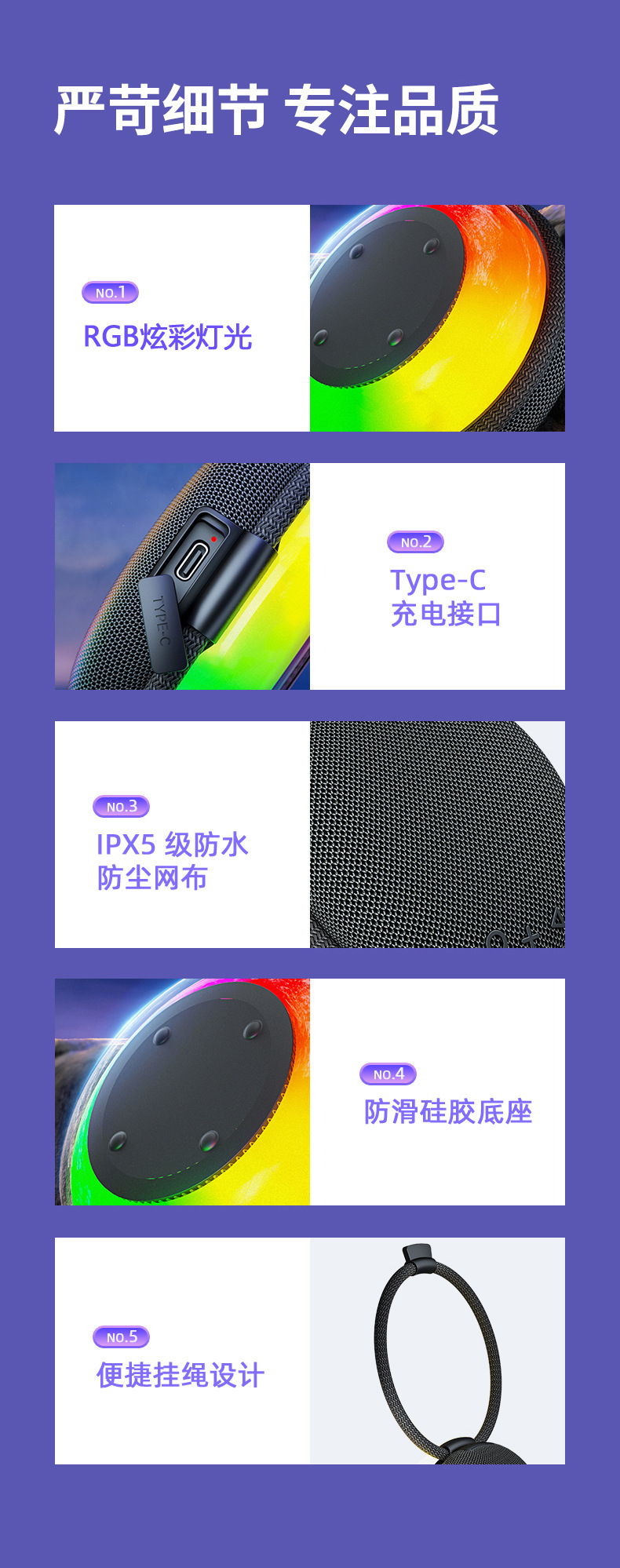 Wireless Bluetooth speaker, portable with handle, fabric waterproof mini speaker, subwoofer, outdoor 2026 new model pic 17