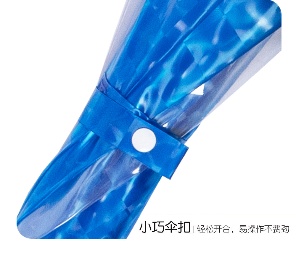 日韩儿童伞透明圆通带反光条雨伞手动推拉黄色伞架3D炫彩图案详情10