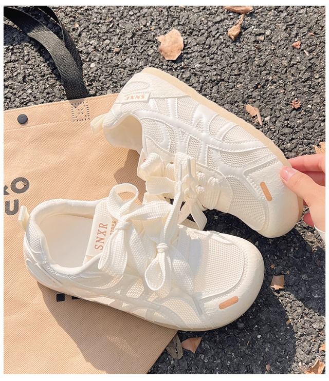 夏季百搭透气网面小白鞋子女2025新款德训鞋薄底内增高休闲板鞋子详情14
