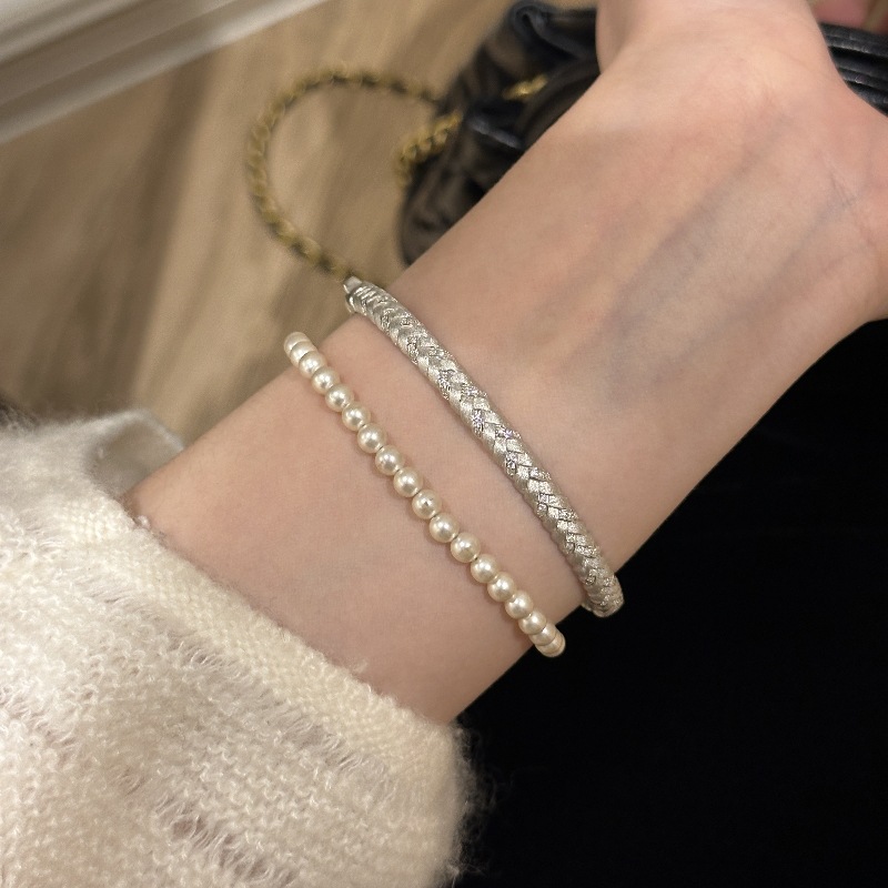 French retro Italian brushed wheat ear woven bracelet, diamond-encrusted, light luxury, exquisite, fashionable and versatile new Chinese style bracelet pic 8