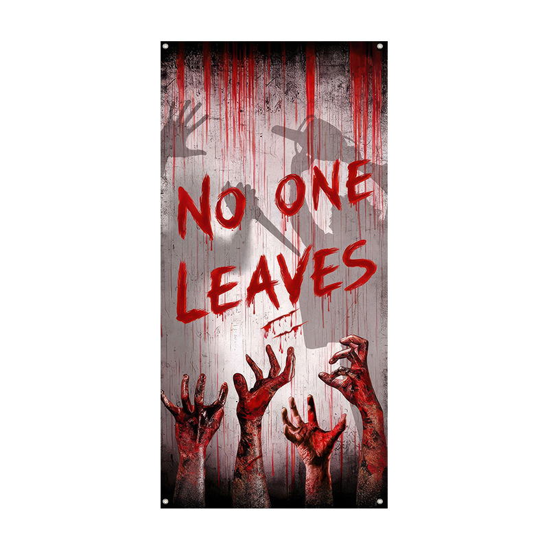 Customized cross-border Halloween door cover decorations, terrifying atmosphere party background cloth, banner, festival door curtain hanging cloth pic 7