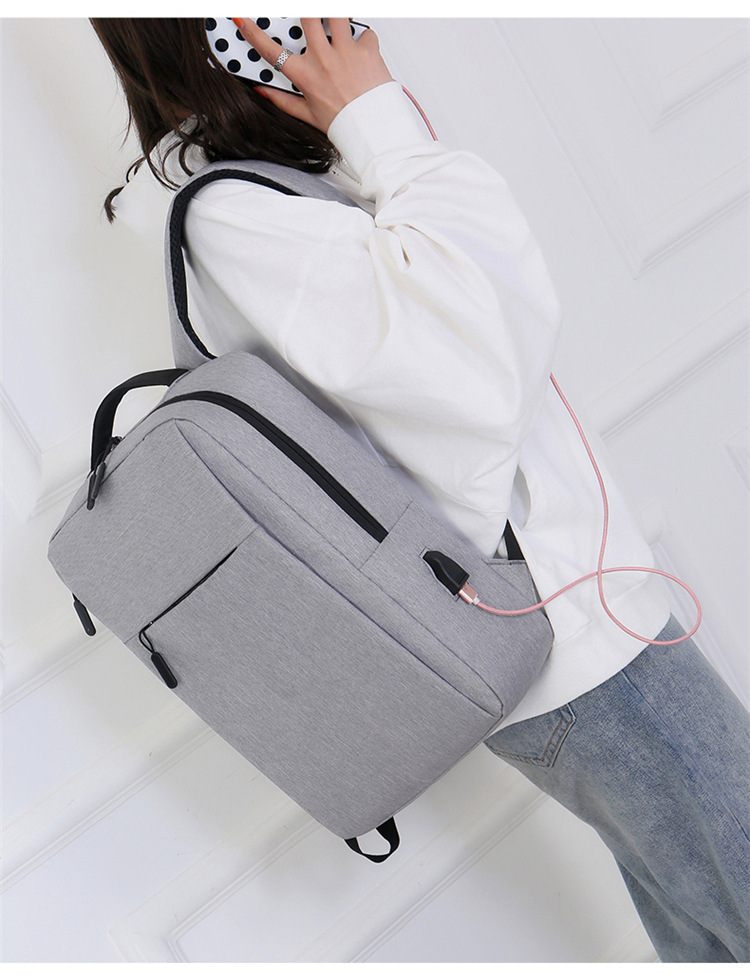 跨境双肩包男士电脑背包可印logo商务休闲包防泼水牛津布学生书包详情28