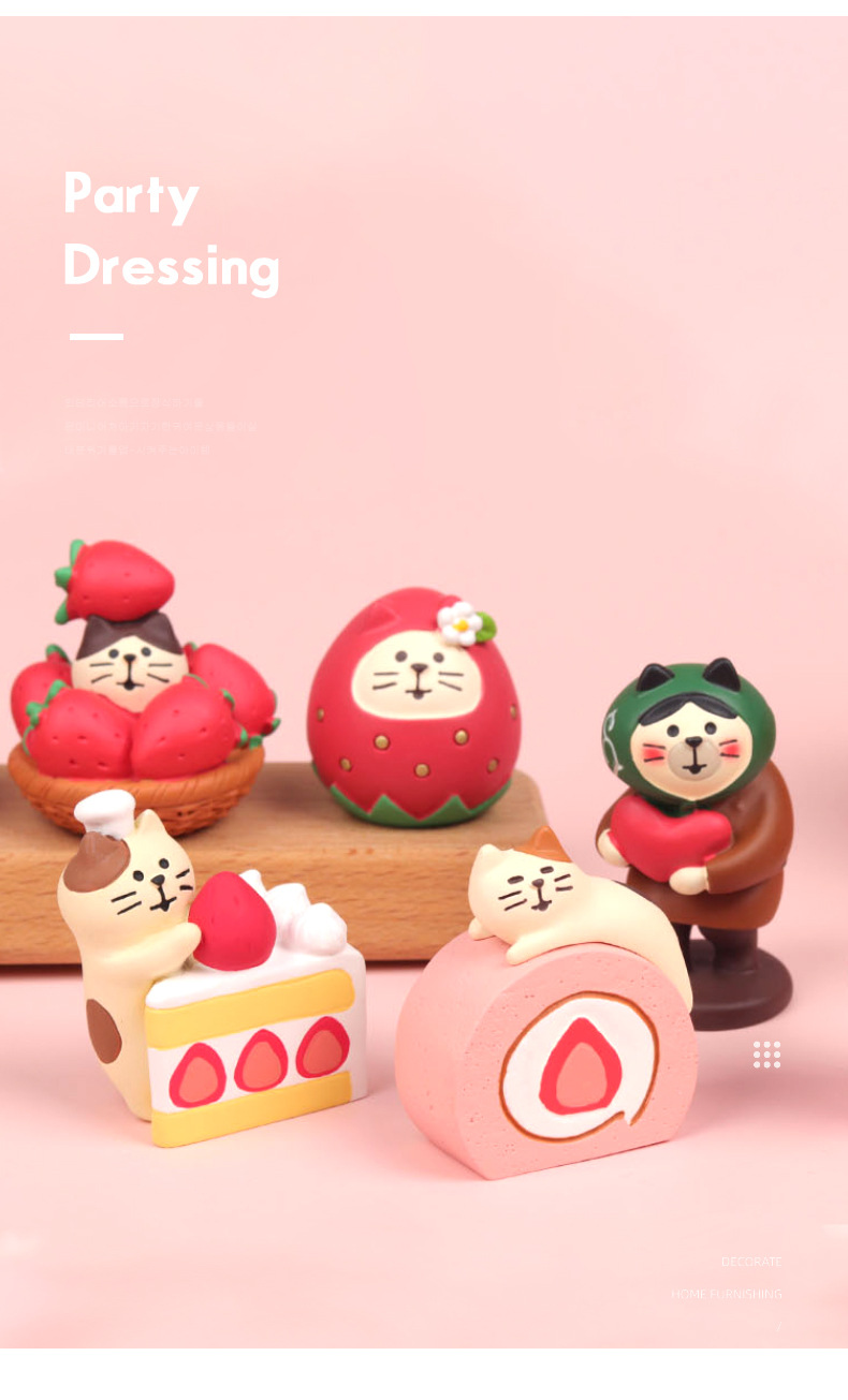 Dessert, cat food toys, cute handmade ornaments, Japanese Zakka scene decorations, resin handicrafts, small ornaments pic 6