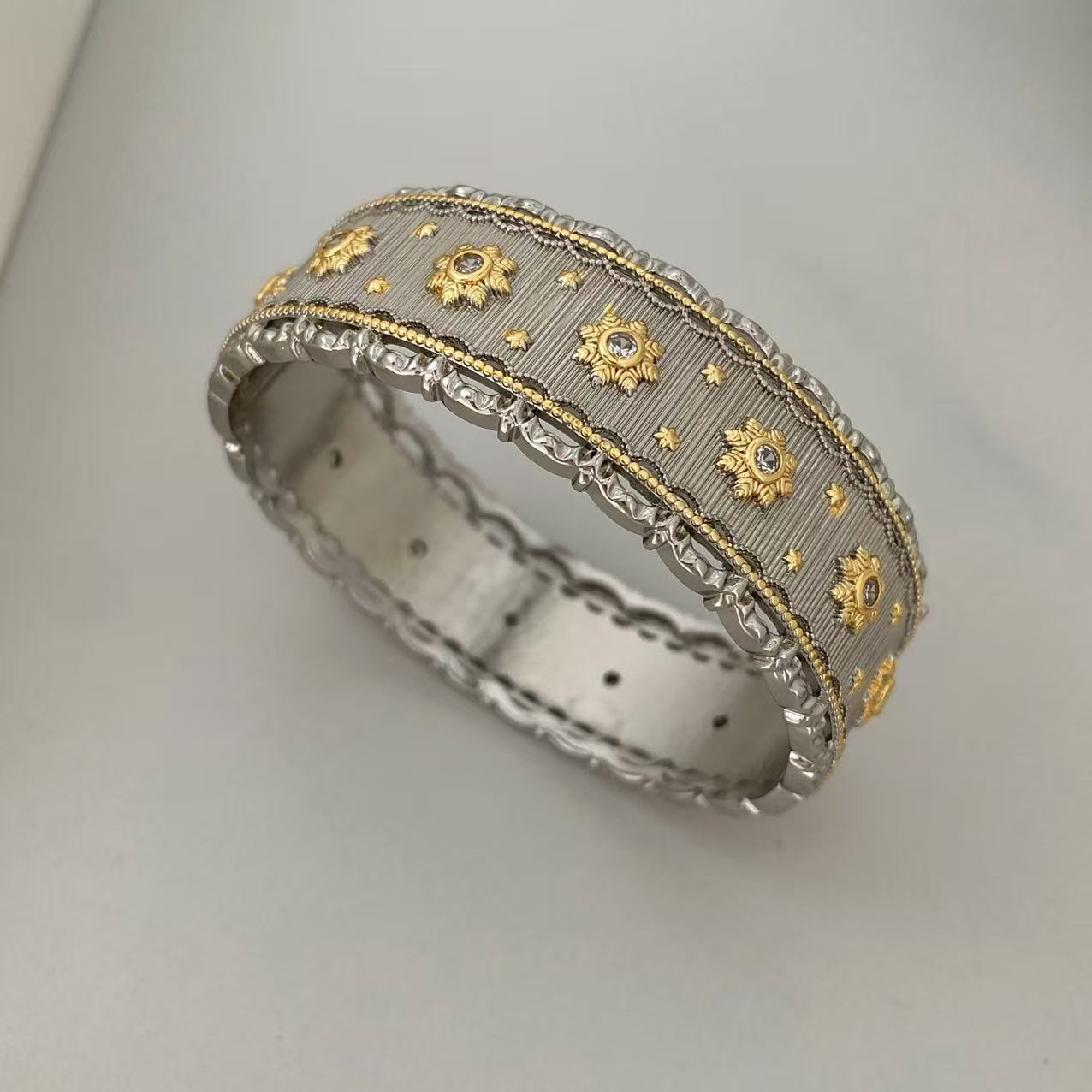 Medieval court-style brushed craftsmanship, high-end vintage cloche ring bracelet, fashionable, exquisite and trendy set pic 8