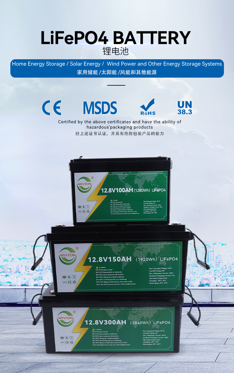 Batería de fosfato de hierro de litio negro de alto rendimiento de gran capacidad y larga vida útil aplicable nuevo equipo de energía pic 1