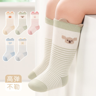 宝宝袜子秋季新品a类棉无骨卡通婴儿袜四双装儿童中筒袜不勒透气详情13