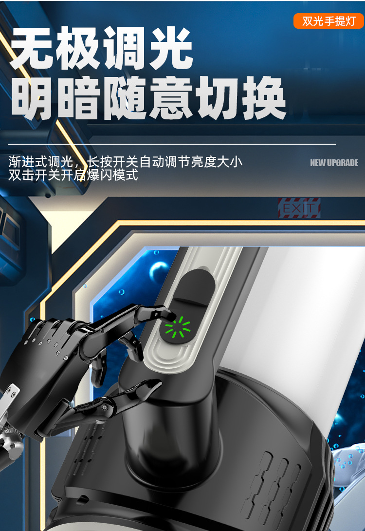 大功率便携式家用露营灯户外野营钓鱼手提露营灯多档手电筒批 发详情9