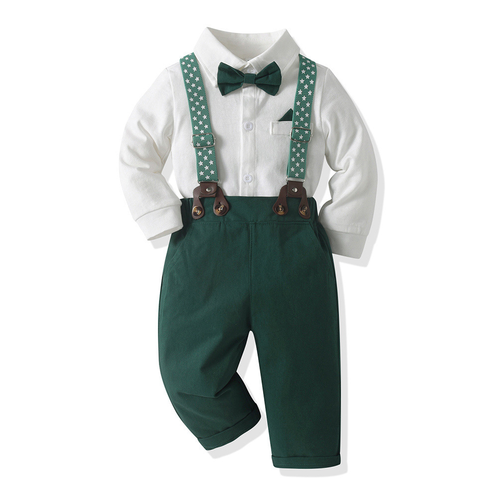婴幼童春秋礼服套装男宝宝春装棉质连体衣超萌婴幼儿春季外出爬服童装童衬衫详情2