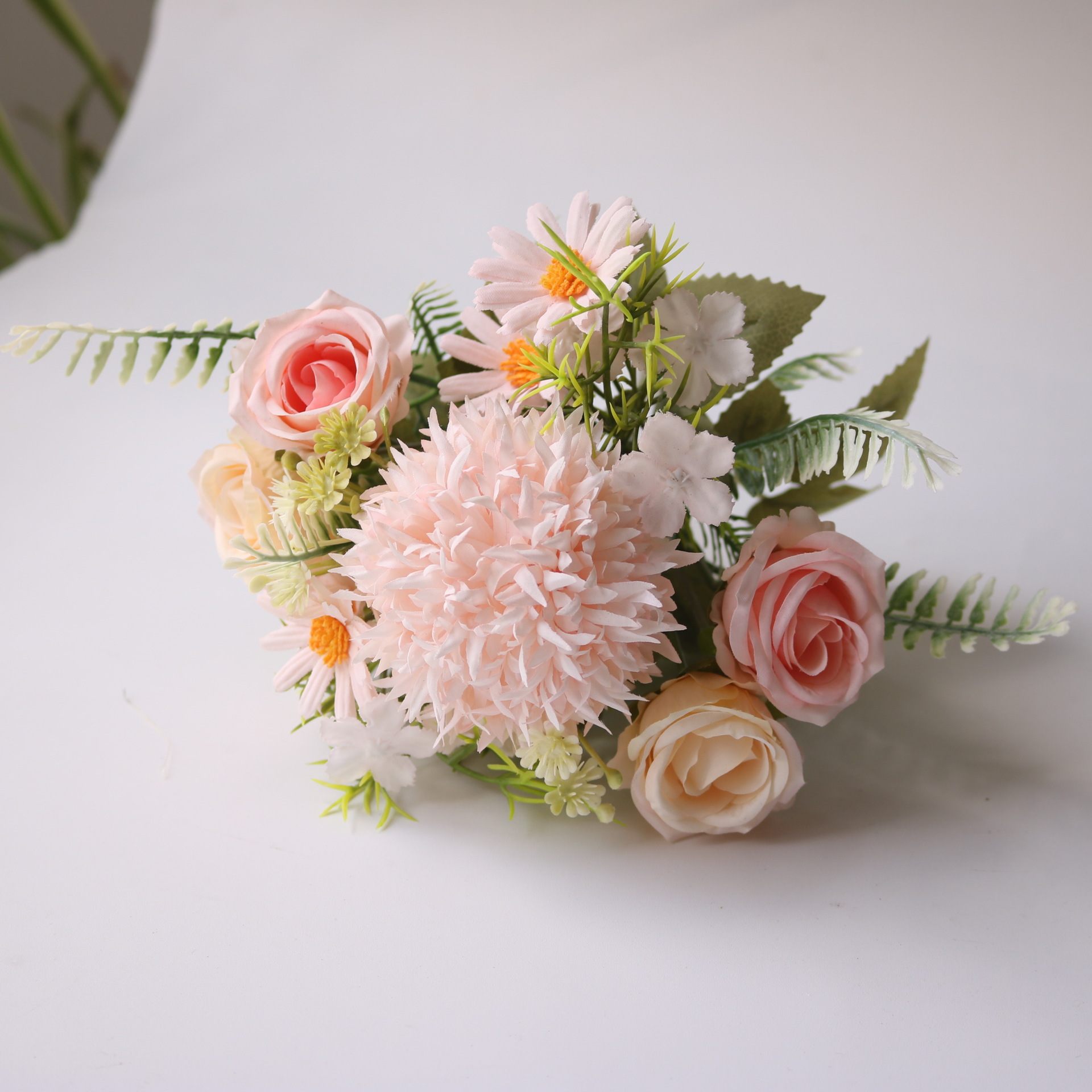 仿真花刺球玫瑰组合森系田园雏菊小把束家居装饰手工帽子头饰配件详情28