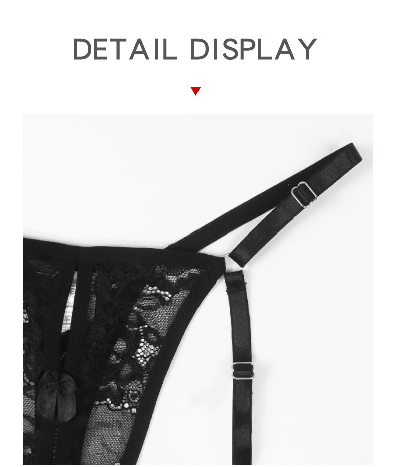 Olivia's Night欧美尺码蕾丝火辣情调丁字裤女性感黑色新款绑带女生丁字裤女透视详情6