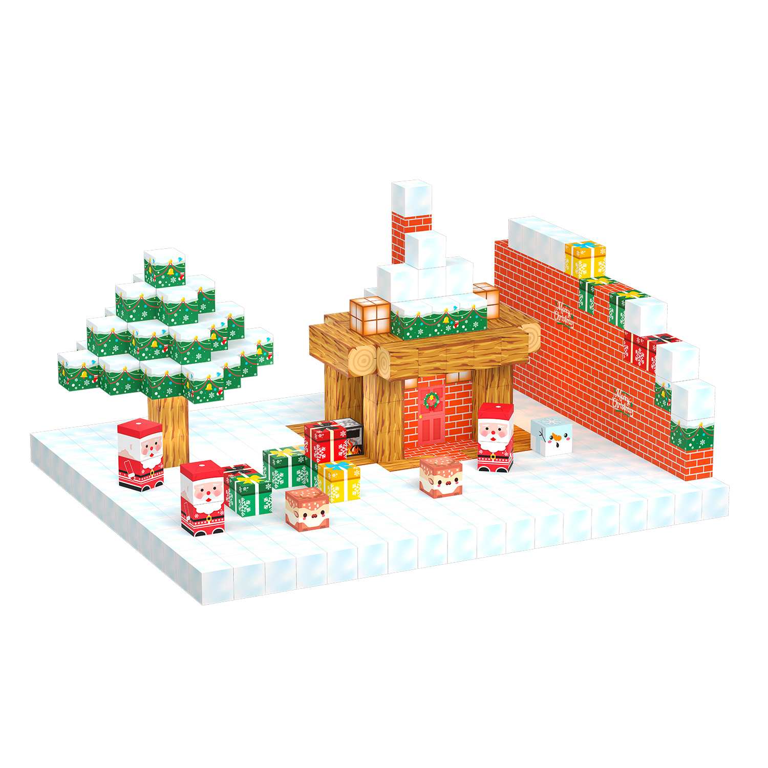 圣诞节派对玩具磁力积木圣诞老人2.4cm/2.0cm磁力方块节日礼品详情2