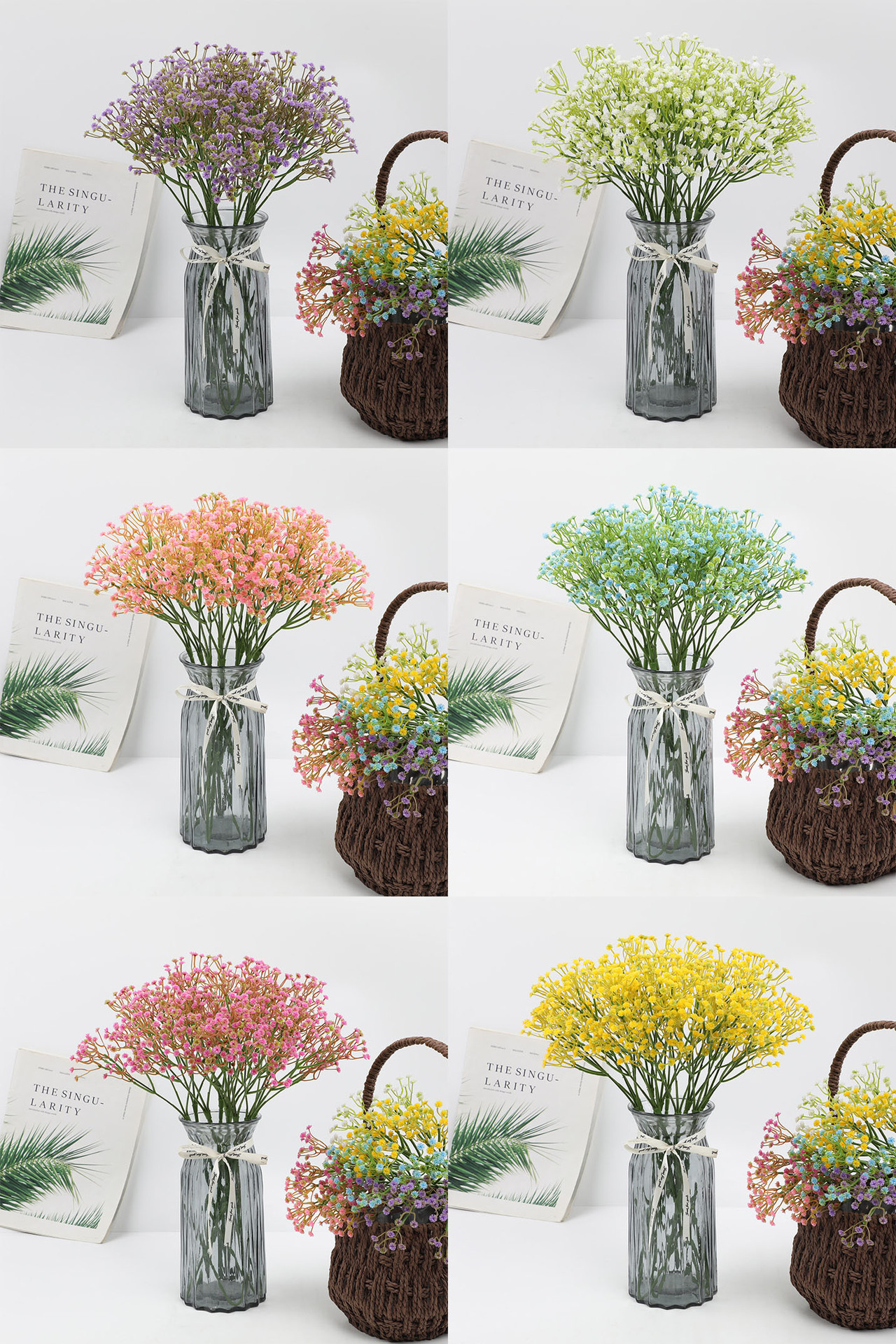 满天星仿真花束婚庆家居装饰室内酒店插花摆件办公文化仿真园艺花艺礼盒详情20