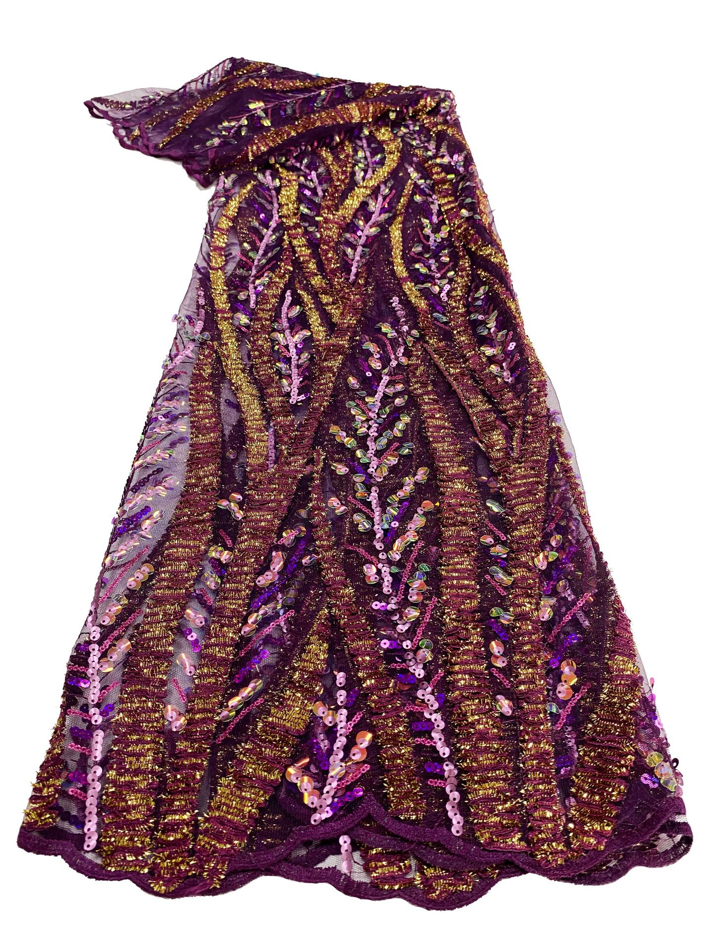 New African and Middle Eastern branch mesh fabric, sequined multi-color embroidered lace fabric beadslace in stock pic 8