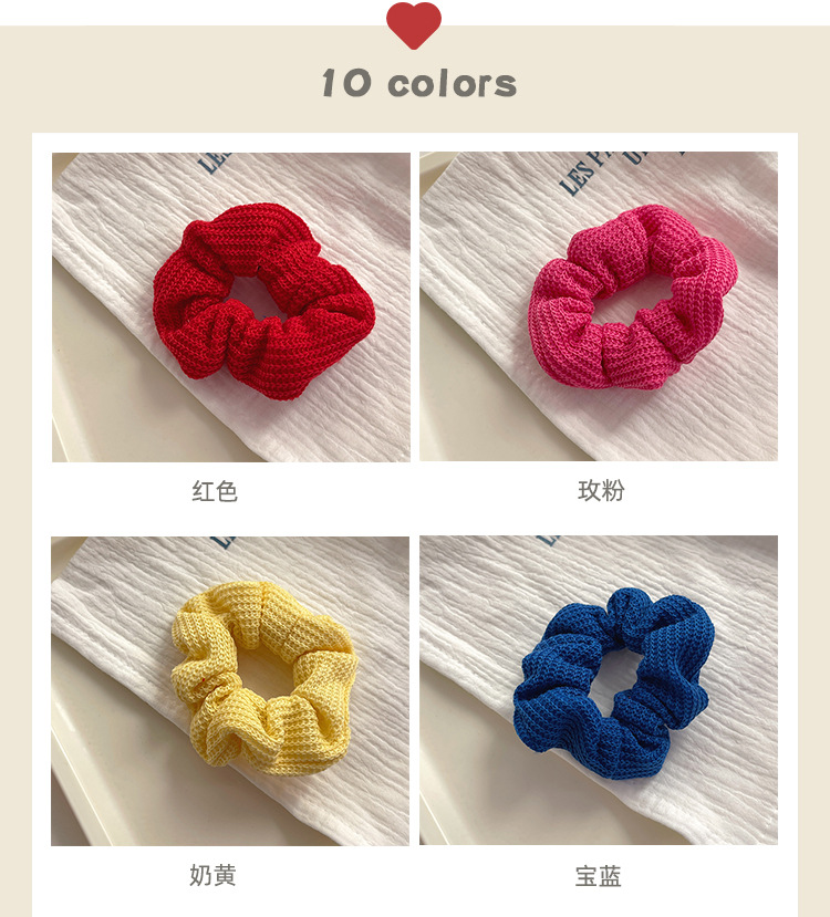 Colorful woolen knitted hair band and headband for women, simple and elegant, high-elasticity and durable leather band hair accessory pic 3