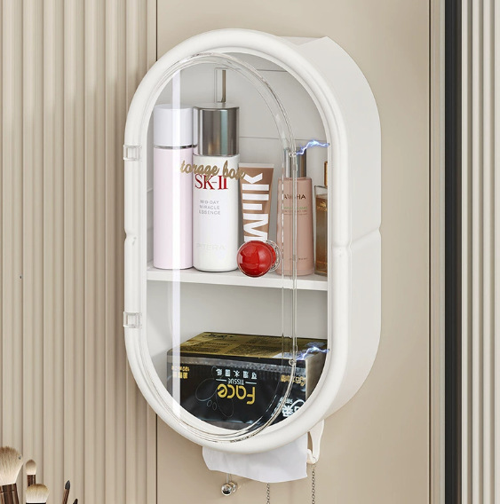 New no-hole wall-mounted household cosmetic tissue storage box bathroom washbasin 筷笼 storage box pic 5