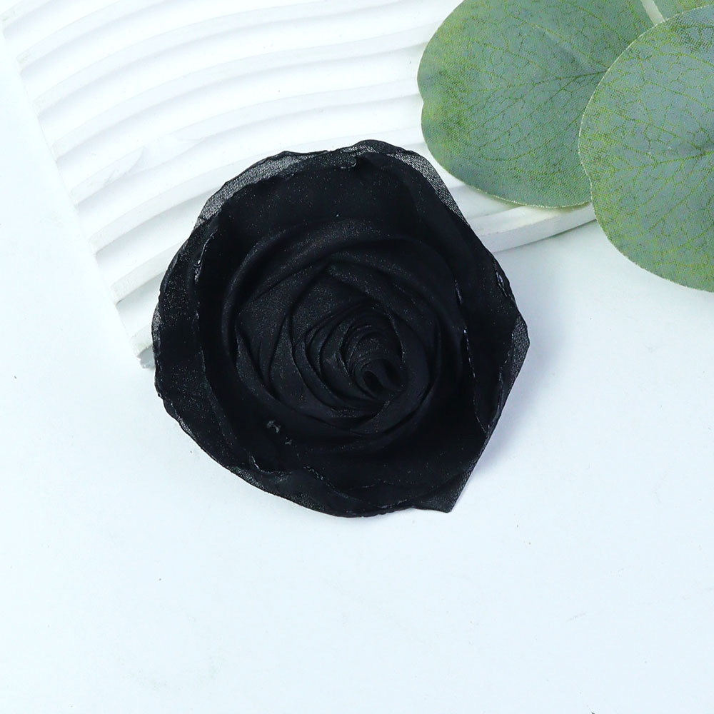 玫瑰花苞烧边花巴洛克颓废风手工布艺纱花服饰头饰辅料配件批发详情7