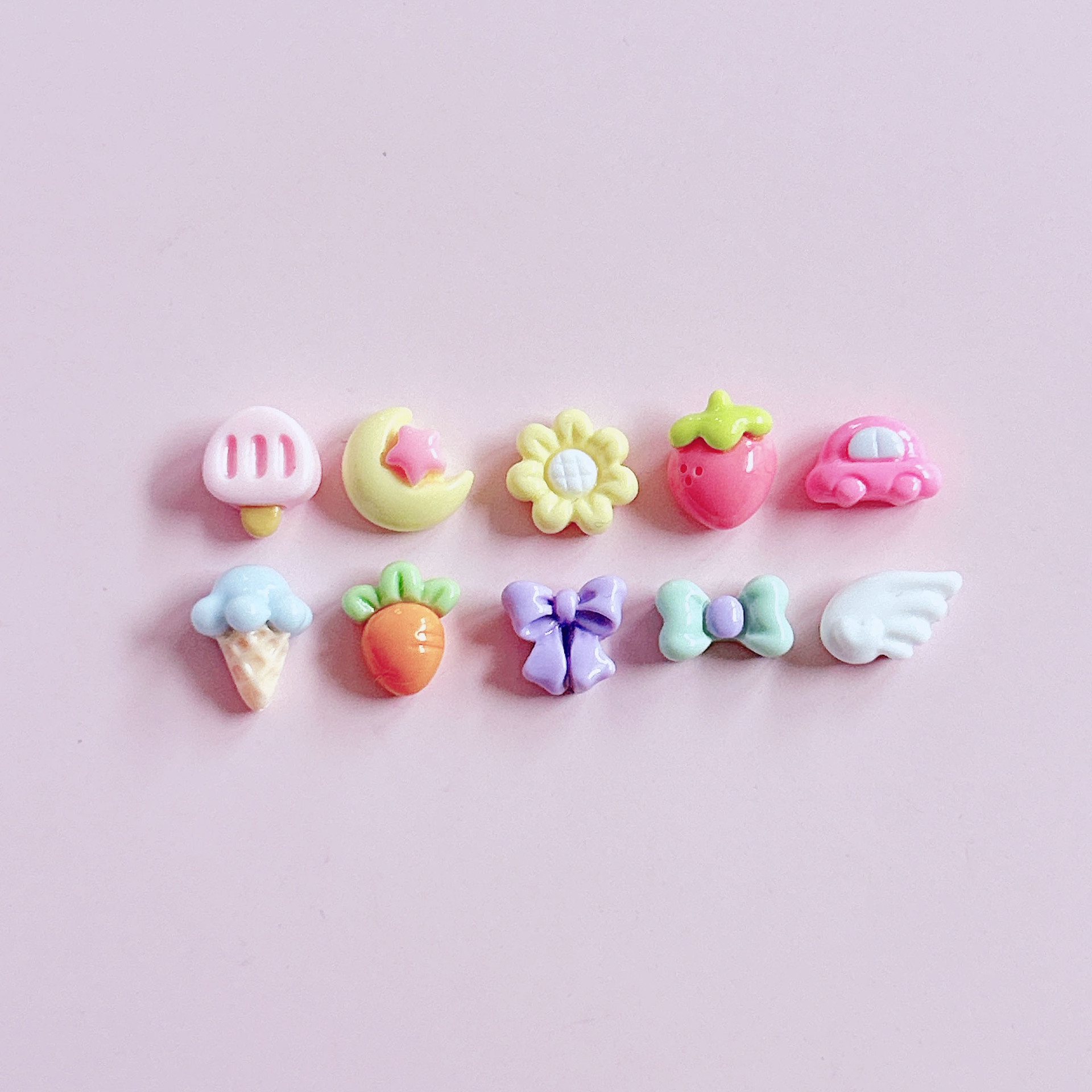 New mini product with bow, strawberry ice cream, diy hair clips, ear studs, nail art and handcrafted accessory stickers pic 22