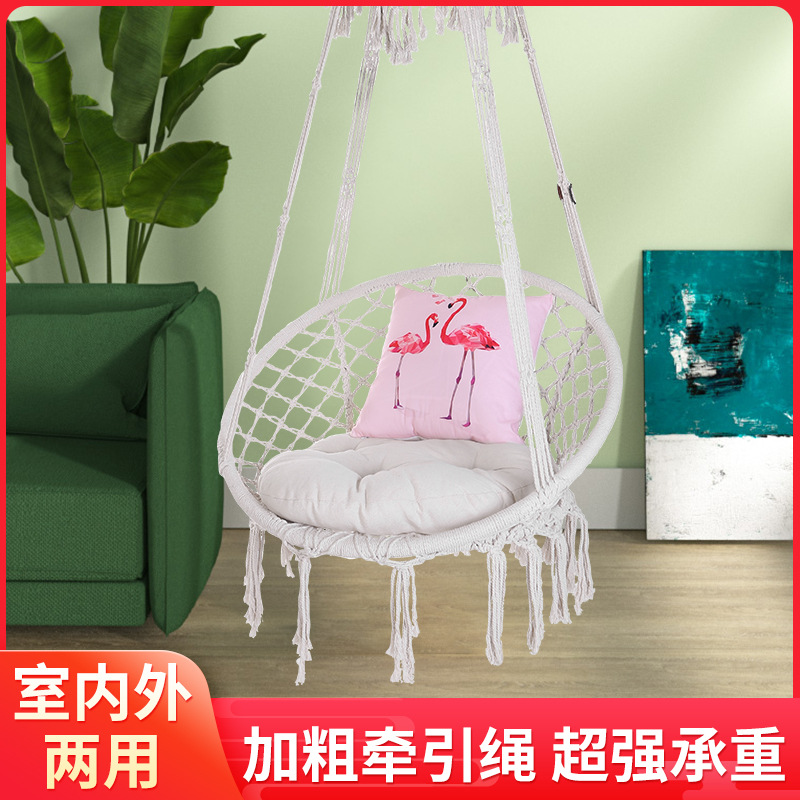 Sanjia Leisure Hammock Cotton Rope Outdoor mesh Single Person White 75-strand Camping swing Chair wholesale Hanging type pic 7