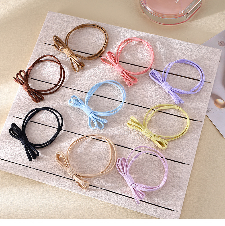 少女高马尾糖果色基础皮筋发圈头绳头饰韩版简约扎发弹力发绳套装详情1