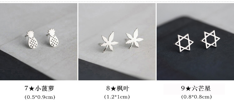 S925纯银韩国个性冷淡风小耳钉女简约创意气质学生百搭耳环耳饰品详情3