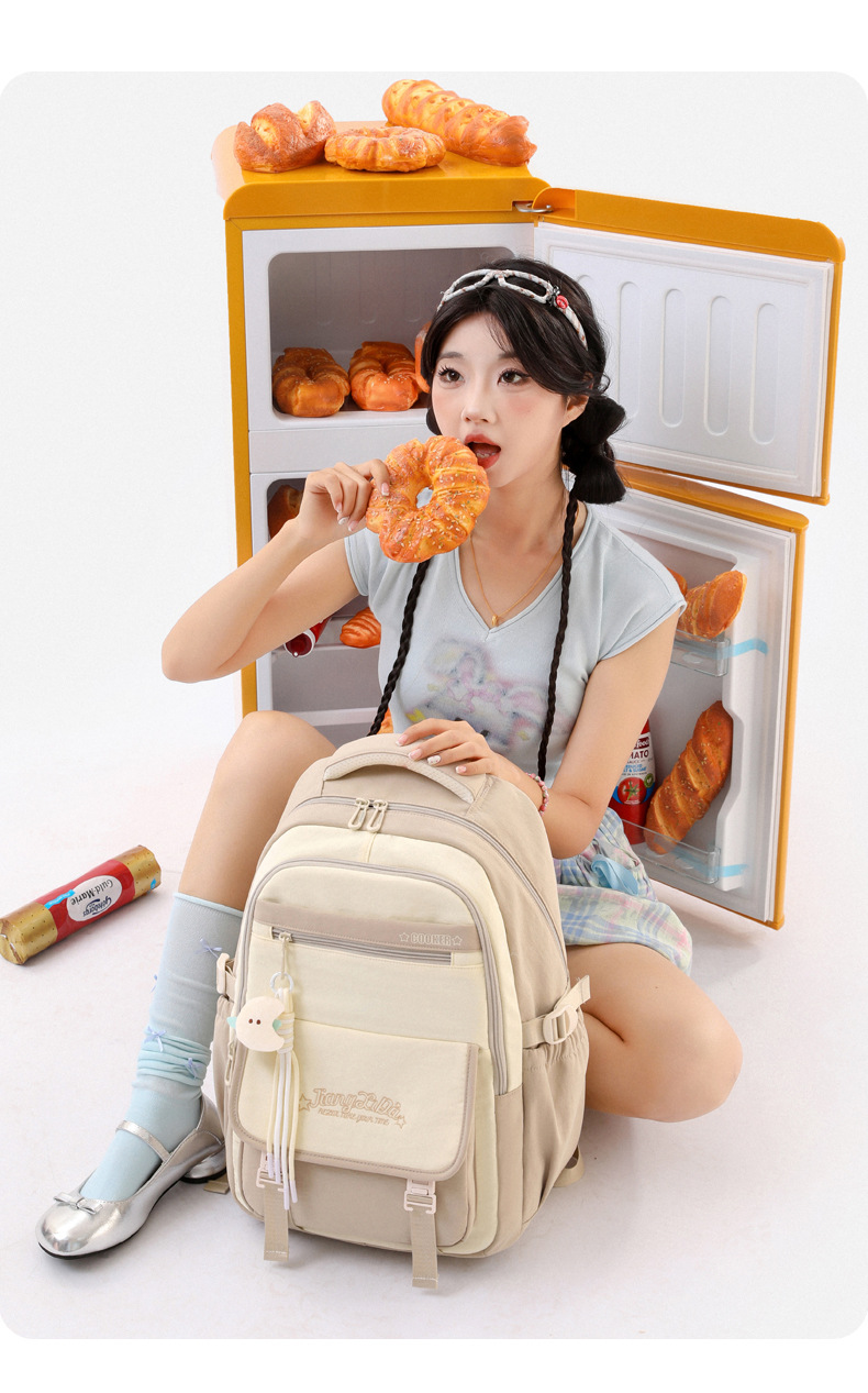 New high-appearance-level weight reduction and spine protection schoolbag for girls, junior high school students, large-capacity ultra-light campus backpack for teenagers pic 26