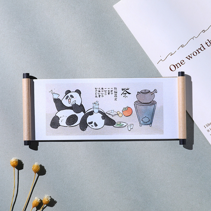 New Chengdu cultural cute panda fridge magnet scroll magnet tourist attraction souvenir magnetic fridge magnet pic 3