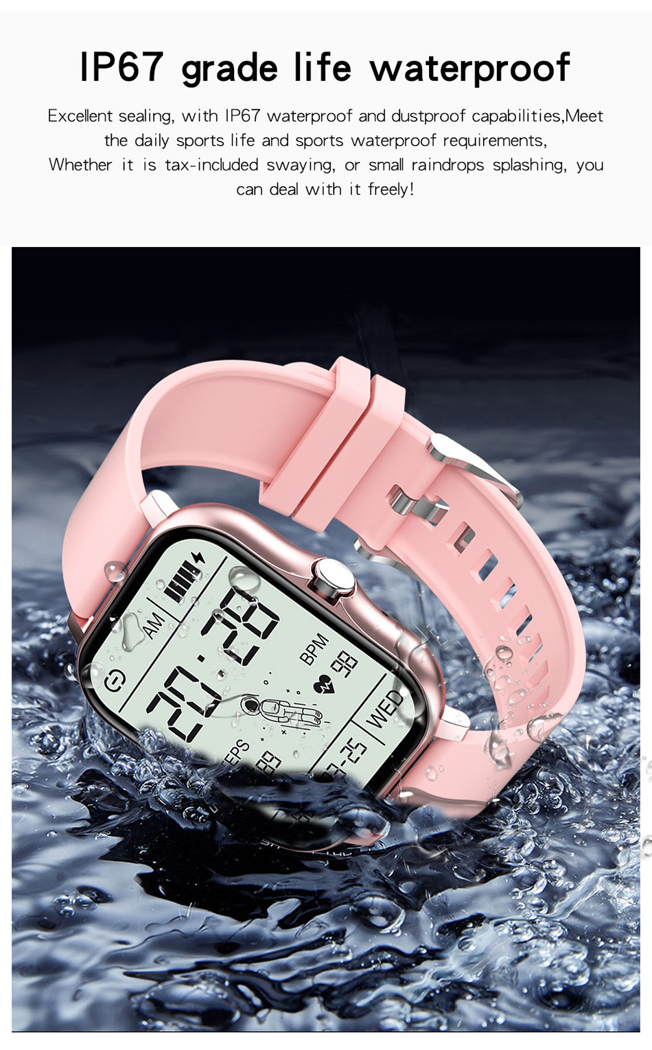 跨境外文款Y13智能手表1.83寸运动手环蓝牙通话心率H13智能手环详情8